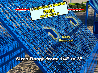One removable soil screen for free with purchase of koala rock screen.